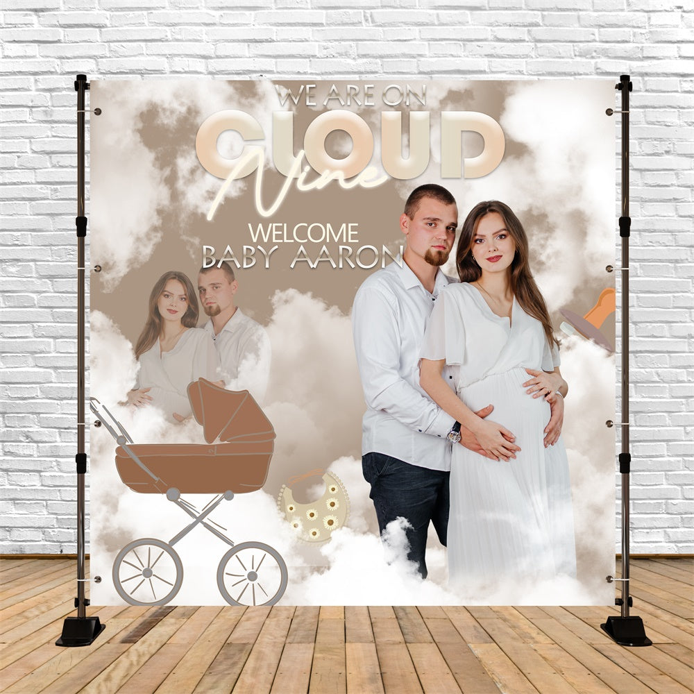 Backdrop für Baby Shower Dreamy Cloud Pram Custom Backdrop BRP6-1
