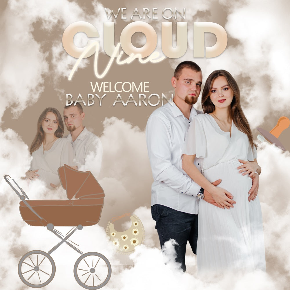 Backdrop für Baby Shower Dreamy Cloud Pram Custom Backdrop BRP6-1