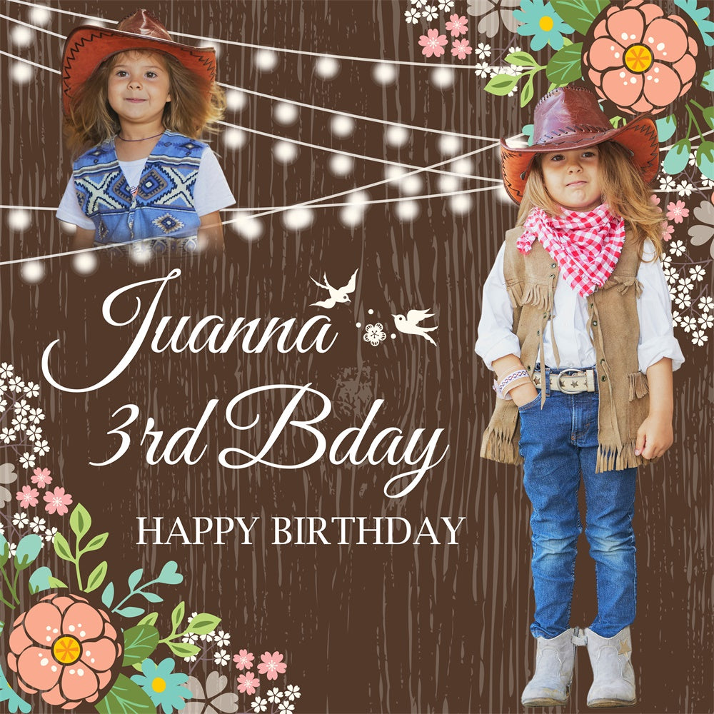 Custom Birthday Backdrops Rustikale Rodeo Geburtstag Backdrop BRP6-100