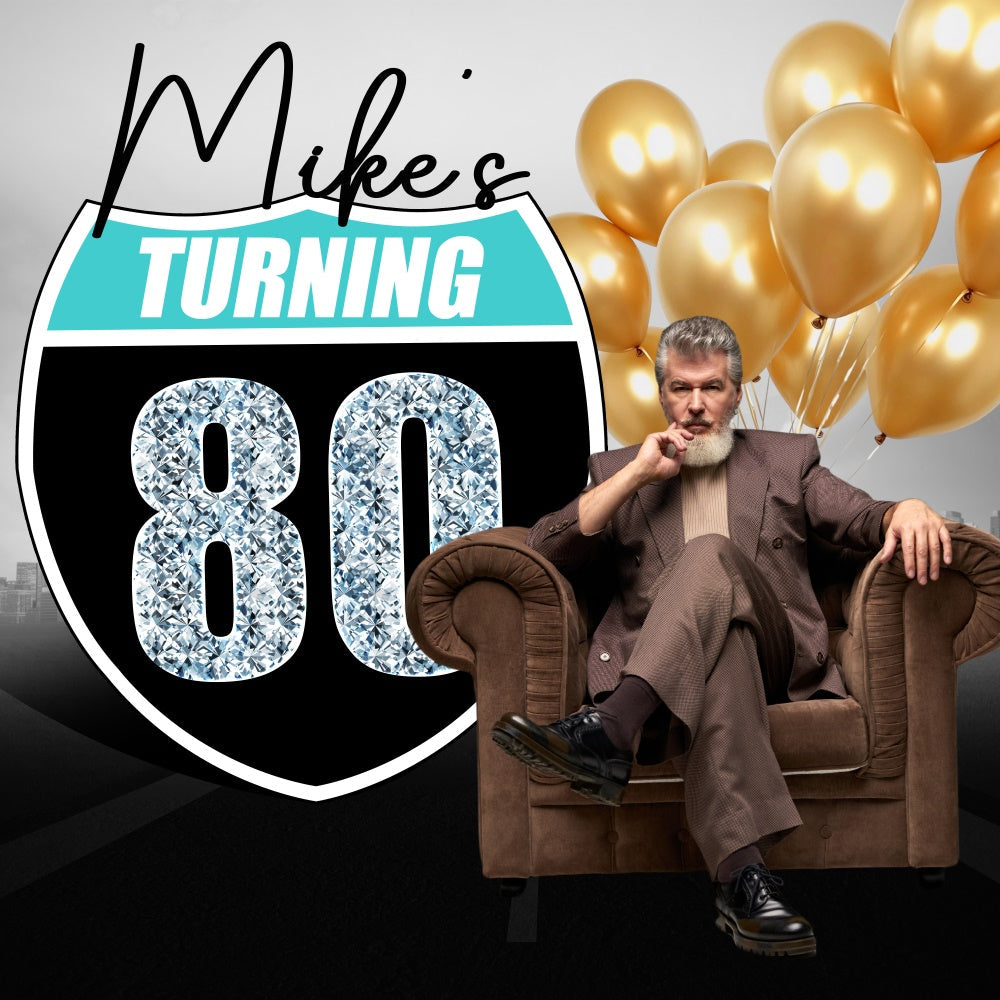 80. Geburtstag Backdrop Milestone Man Personalisierte Backdrop BRP6-102