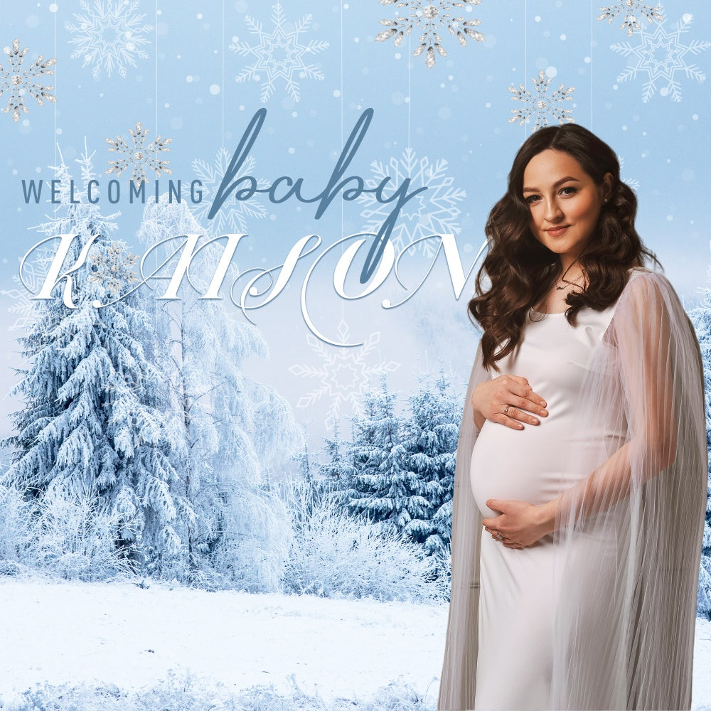 Backdrop für Baby Shower Winter Wonderland Customized Backdrop BRP6-16