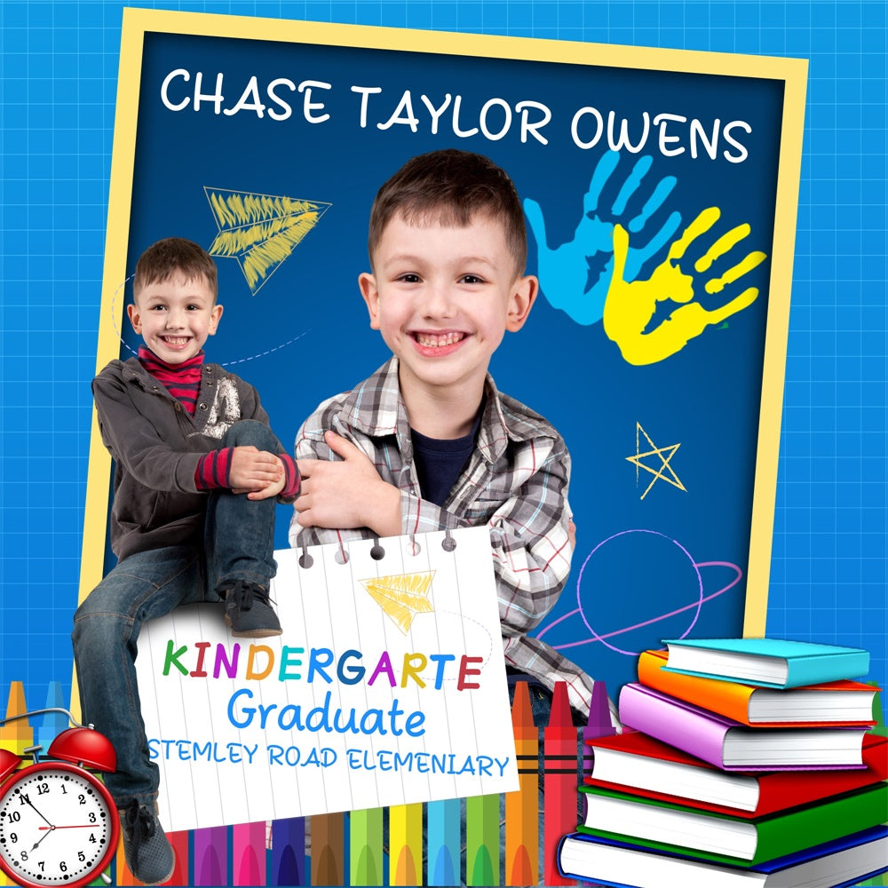 Preschool Graduation Backdrop Regenbogen Handabdruck Custom Party Graduation Backdrop BRP6-168