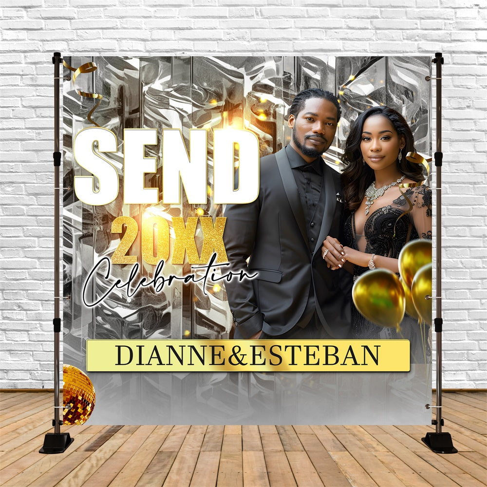 Graduation Backdrop Mirror Shine Benutzerdefinierte Party Graduation Backdrop BRP6-172