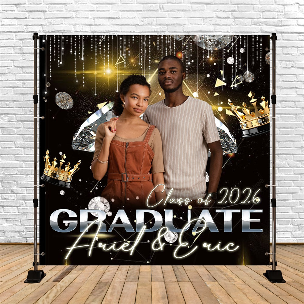 Backdrop Abschlussfeier Goldener Glanz Personalisierte Party Abschlussfeier Backdrop BRP6-174