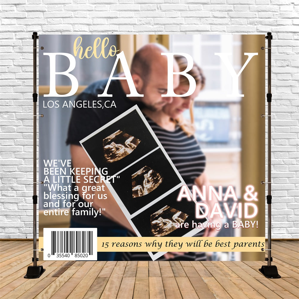Baby Shower Backdrops Magazin Cover Personalisierte Backdrop BRP6-18