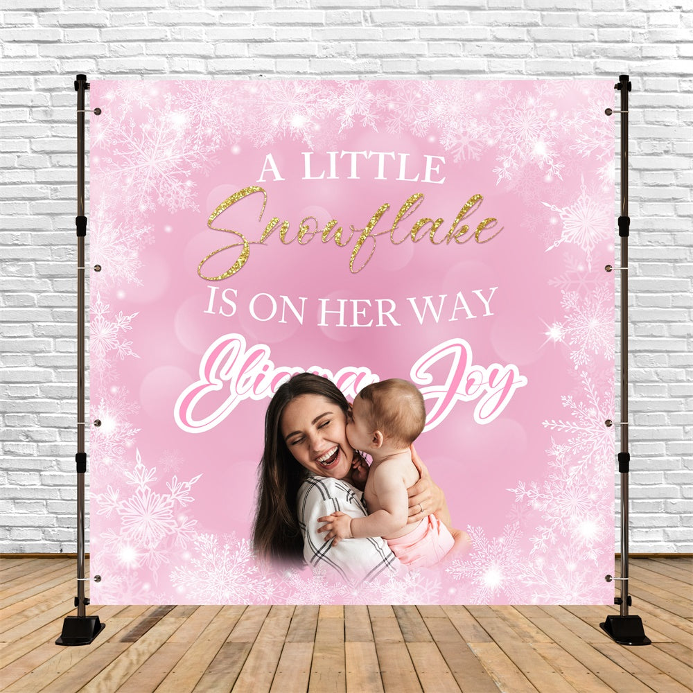 Baby Shower Backdrops Funkelnde Schneeflocke Personalisierte Backdrop BRP6-19