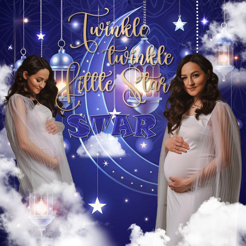 Baby Shower Backdrops Twinkle Star Night Personalisierter Hintergrund BRP6-2