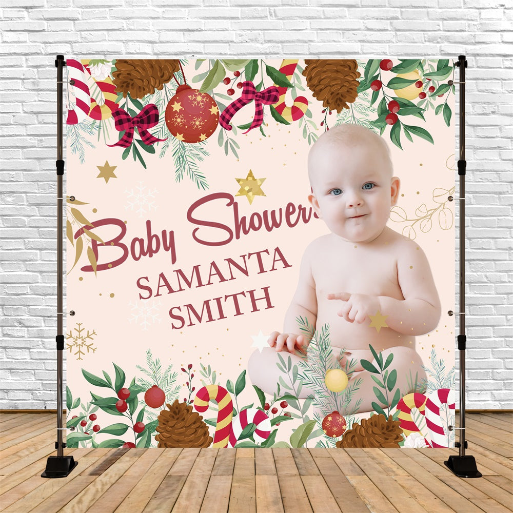 Backdrops für Baby Shower Holiday Cheer Personalisierte Backdrop BRP6-20