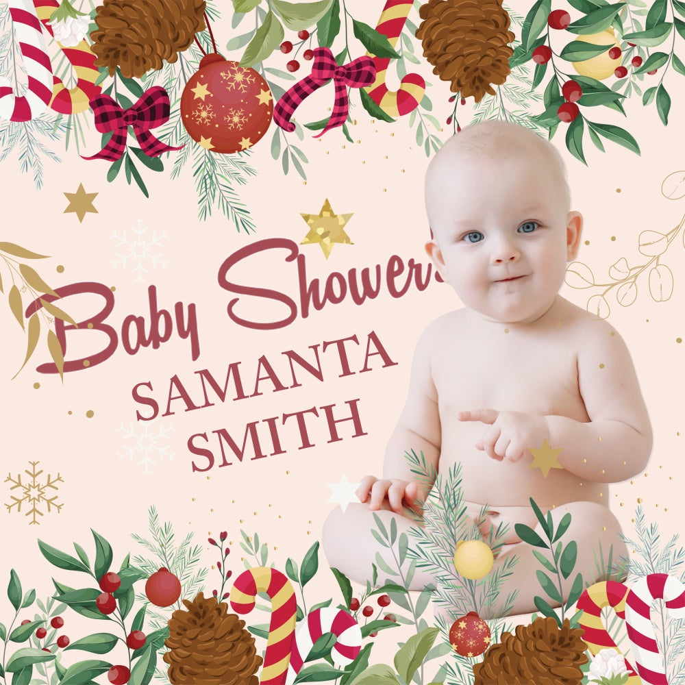Backdrops für Baby Shower Holiday Cheer Personalisierte Backdrop BRP6-20