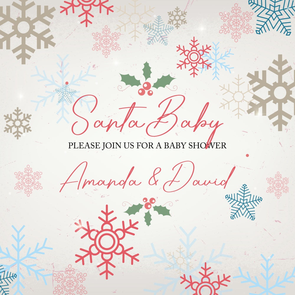 Individueller Hintergrund für Babyparty Frostig glitzernder Weihnachtshintergrund BRP6-21