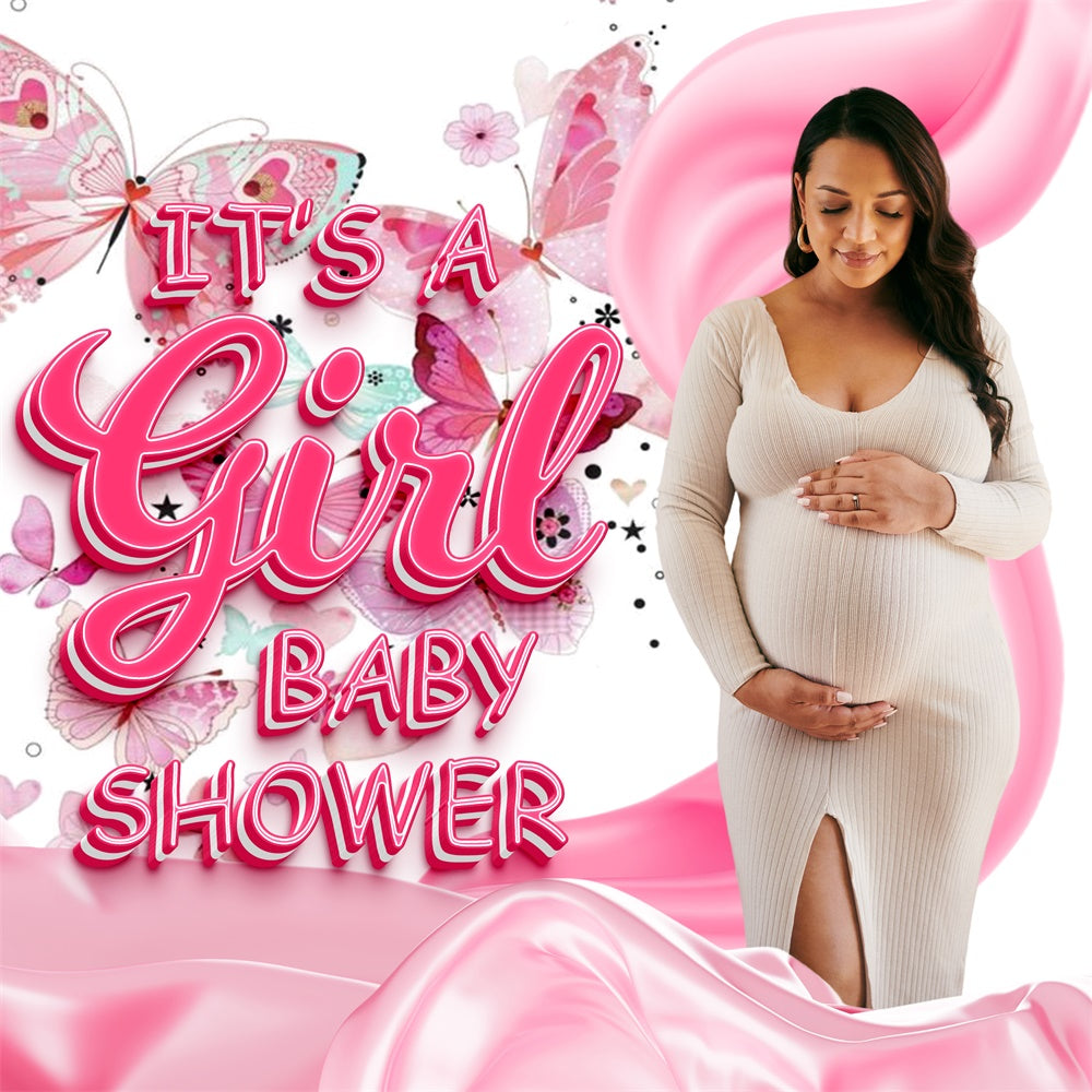 Baby Shower Backdrops Schmetterling Bliss Rosa Individuelles Backdrop BRP6-230