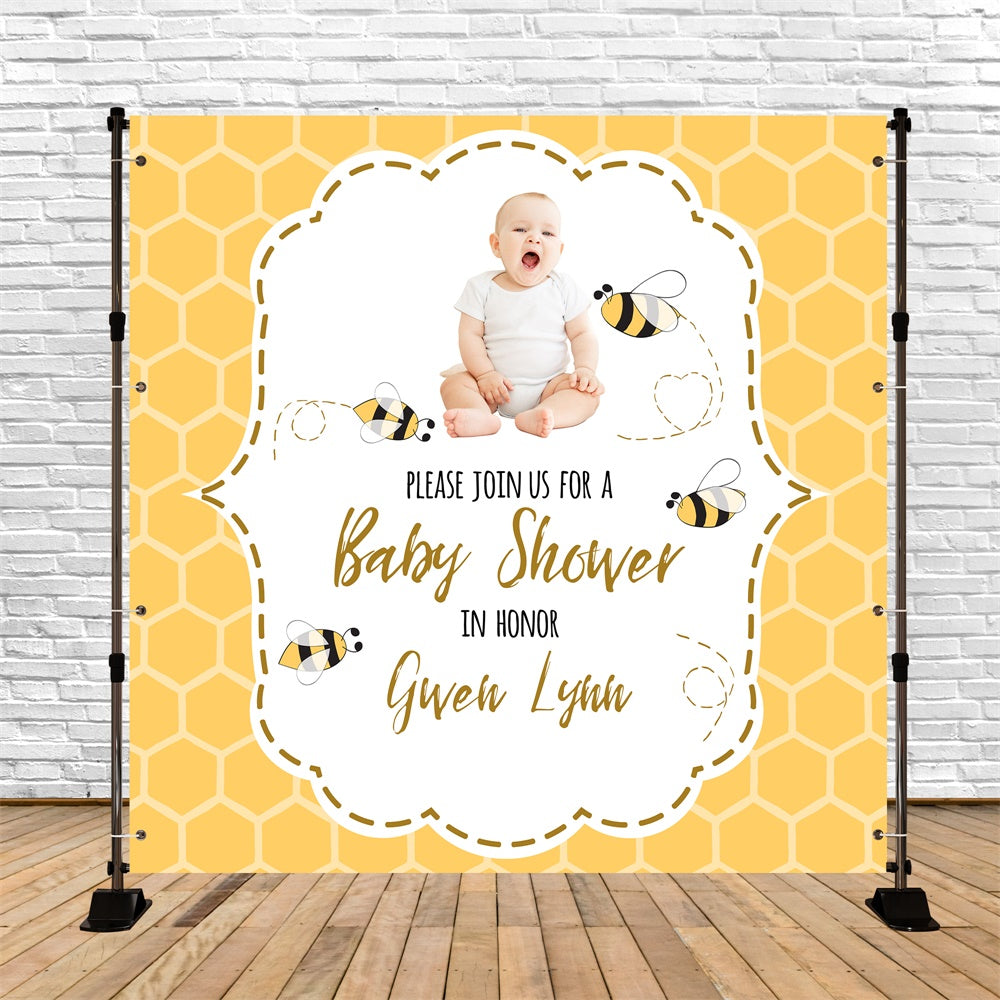 Backdrops Für Baby Shower Gelb Bienenstock Freude Benutzerdefinierte Backdrop BRP6-28