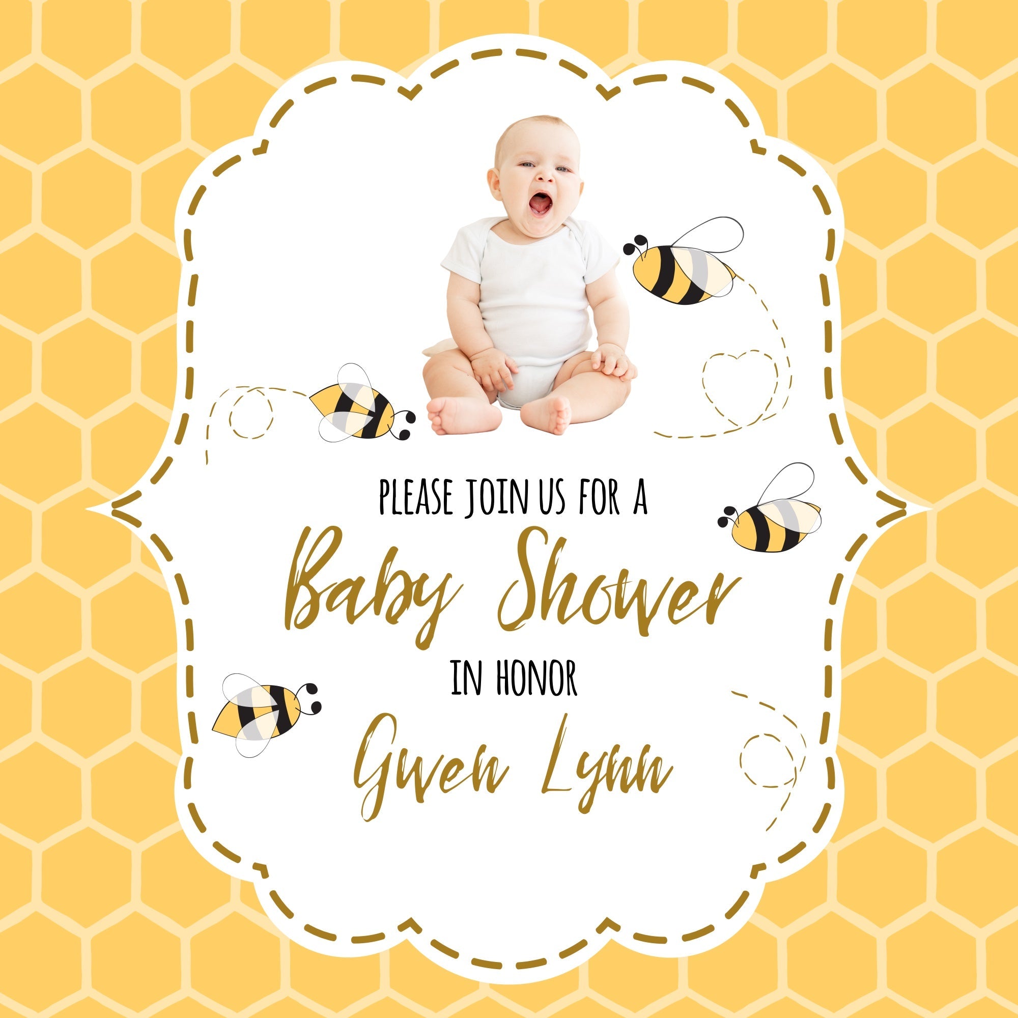 Backdrops Für Baby Shower Gelb Bienenstock Freude Benutzerdefinierte Backdrop BRP6-28
