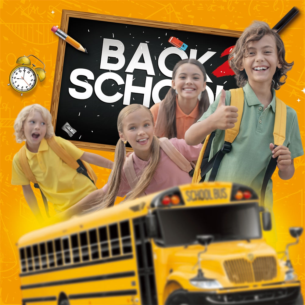 Zurück zu Schule Fotohintergrund Joyful Schulbus benutzerdefinierte Hintergrund BRP6-29