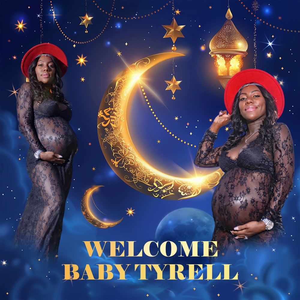 Baby Shower Backdrop Ideen Mond Sterne Luxe Custom Backdrop BRP6-3