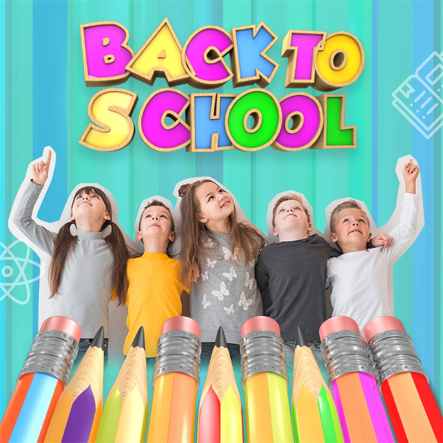 Back To School Backdrops Regenbogen Bleistift Power Custom Backdrop BRP6-31
