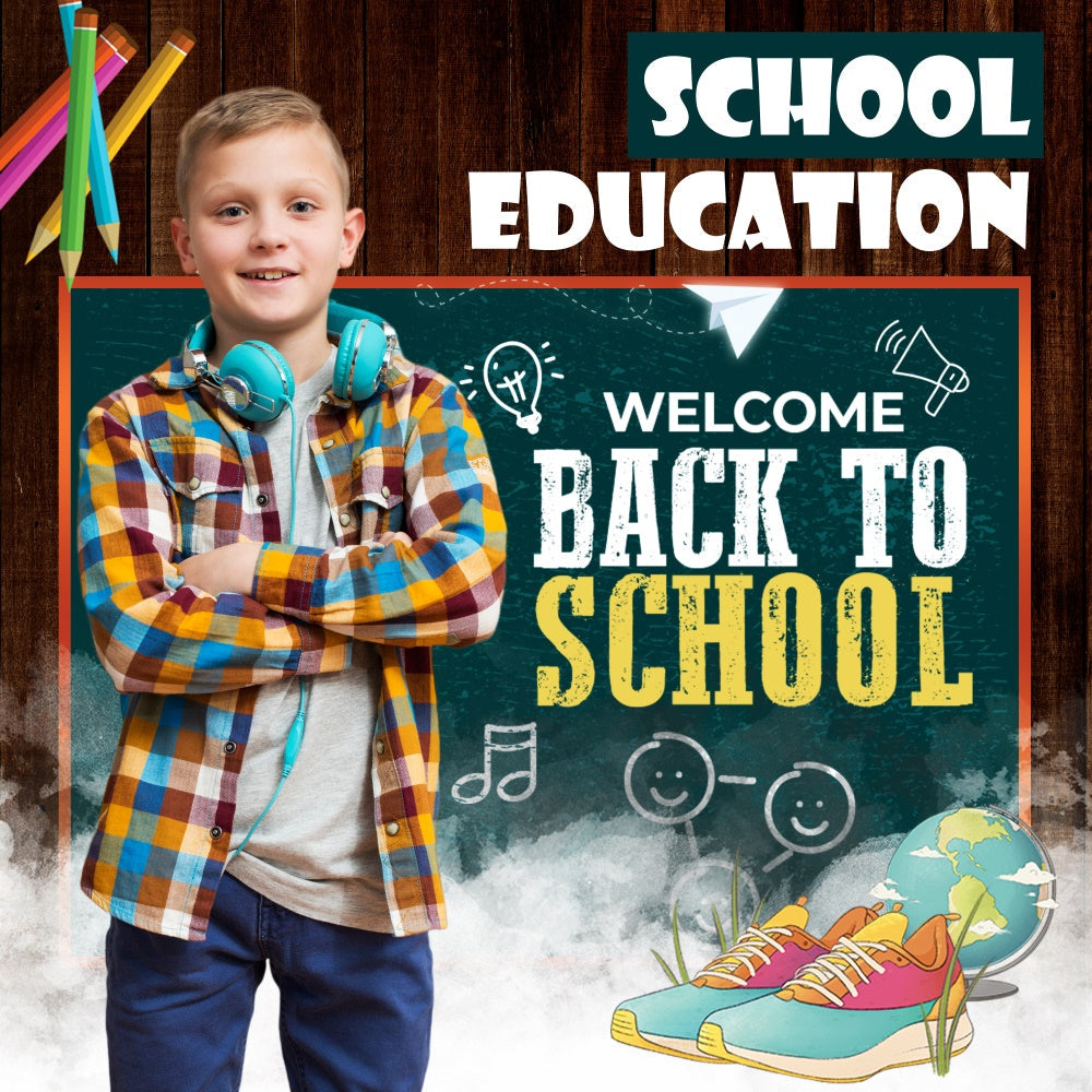 Schulfoto-Hintergrund Kreidetafel Welcome Vibes Custom Backdrop BRP6-36