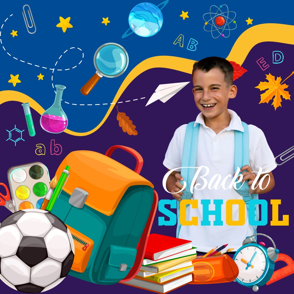 Back To School Backdrop Sport Science Ready Personalisierte Backdrop BRP6-38