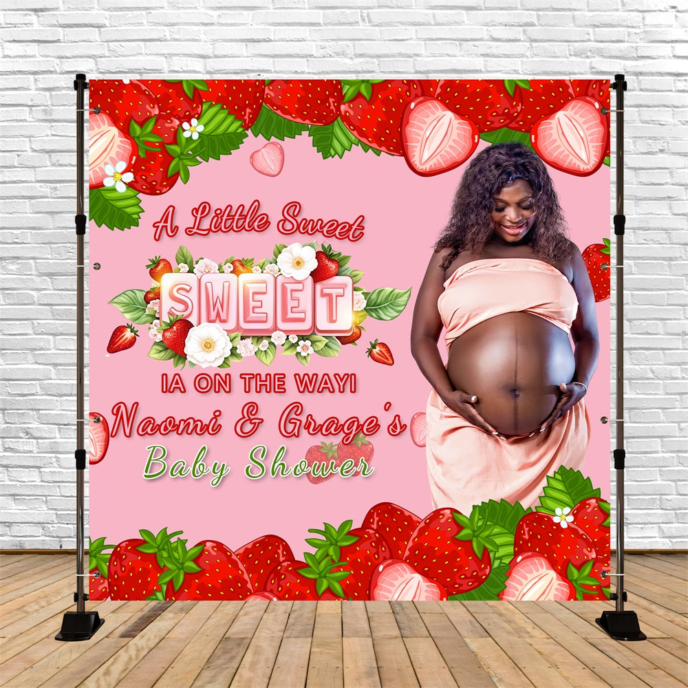 Custom Baby Shower Hintergrund Traum Süße Erdbeere Hintergrund BRP6-5