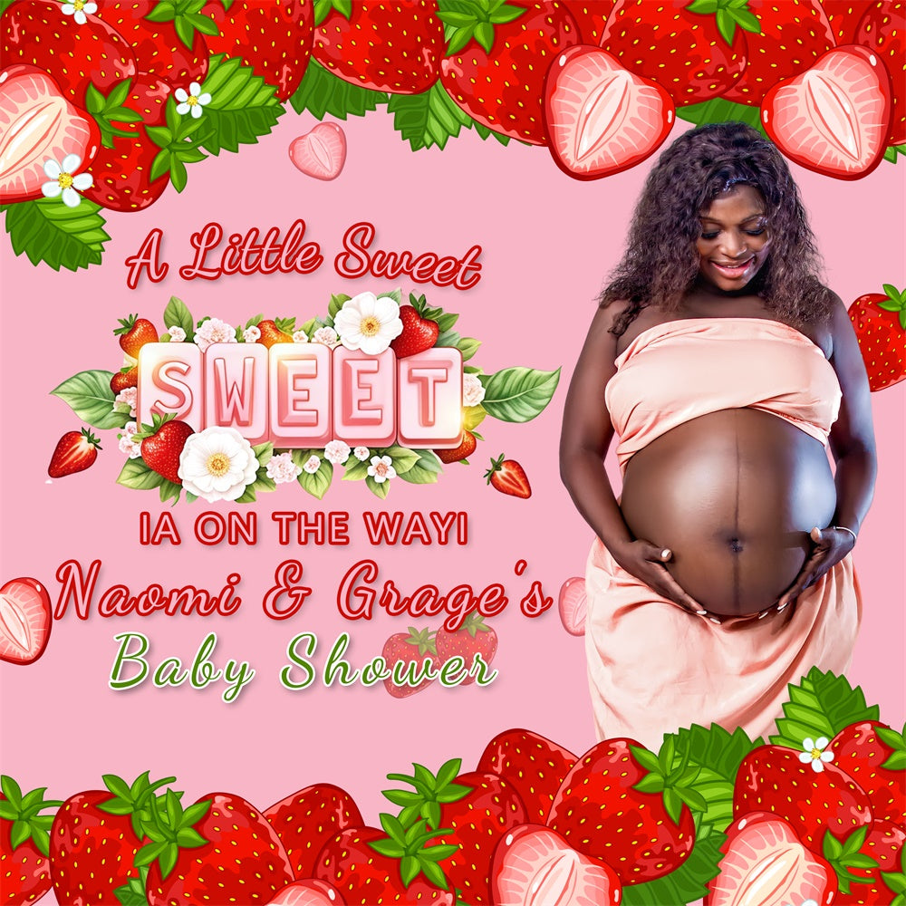 Custom Baby Shower Hintergrund Traum Süße Erdbeere Hintergrund BRP6-5