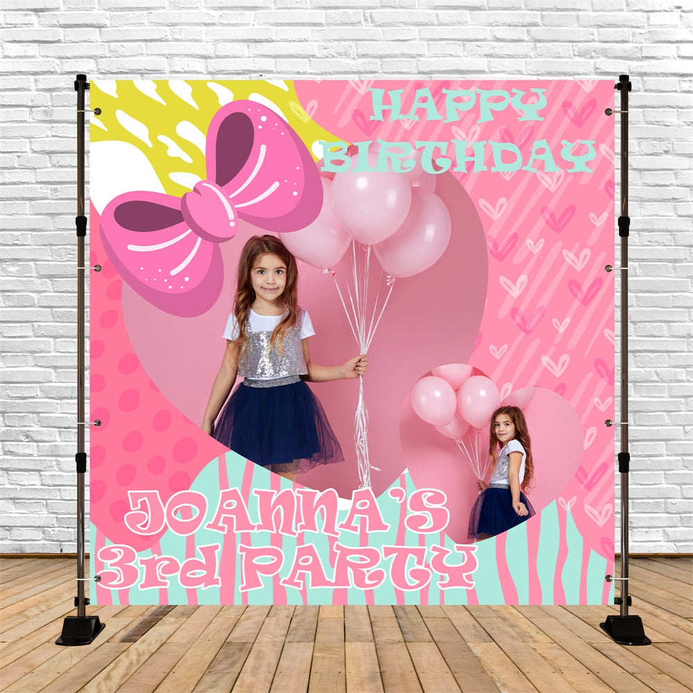 Backdrop für Geburtstagsfeier Dreamy Pink 3. Geburtstag Backdrop BRP6-62