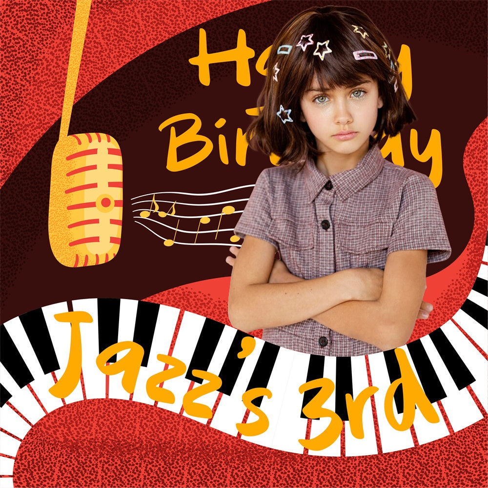 Geburtstag Backdrop Ideen Groovy Noten 3. Personalisierte Backdrop BRP6-63