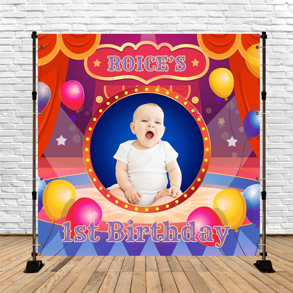 Erster Geburtstag Backdrop Zirkus Freude Personalisierte Backdrop BRP6-65