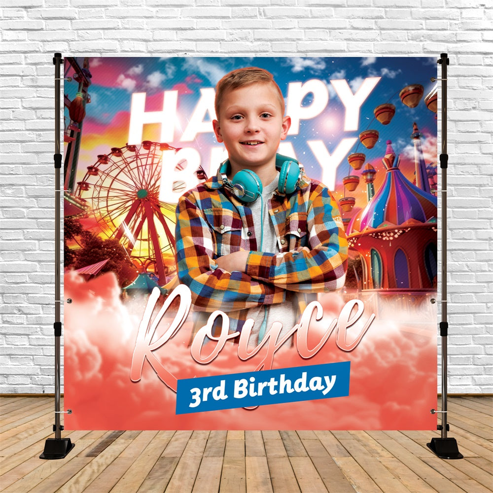 Personalisierte Geburtstag Backdrop Riesenrad Fantasy Backdrop BRP6-66