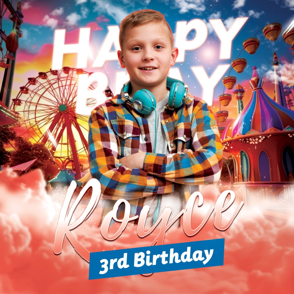 Personalisierte Geburtstag Backdrop Riesenrad Fantasy Backdrop BRP6-66