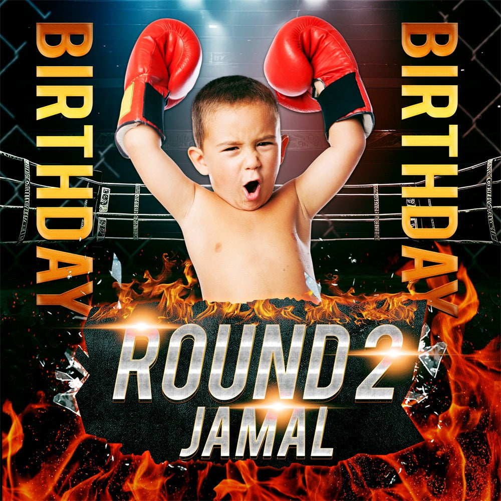 Backdrop für Geburtstagsparty Boxing Power Custom Backdrop BRP6-69