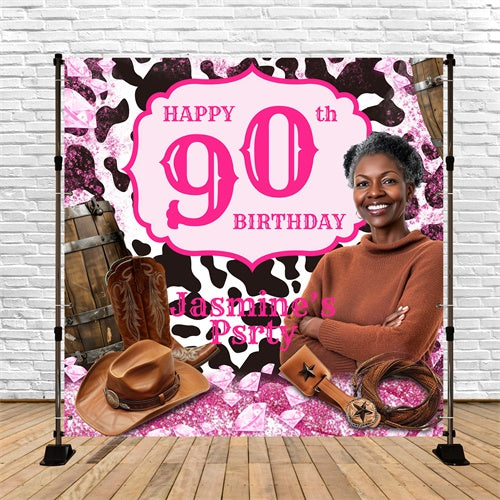 Customized Hintergrund für Geburtstag Rosa Rodeo Queen Hintergrund BRP6-71