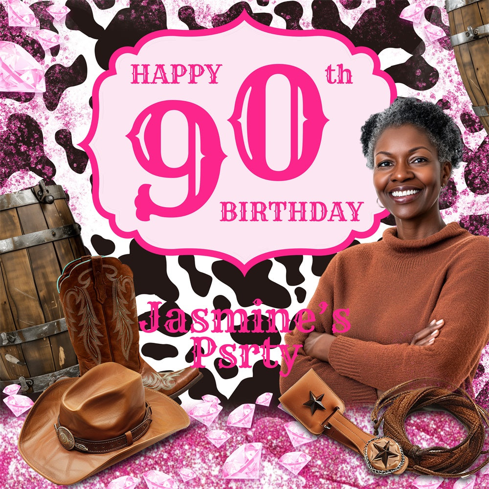 Customized Hintergrund für Geburtstag Rosa Rodeo Queen Hintergrund BRP6-71