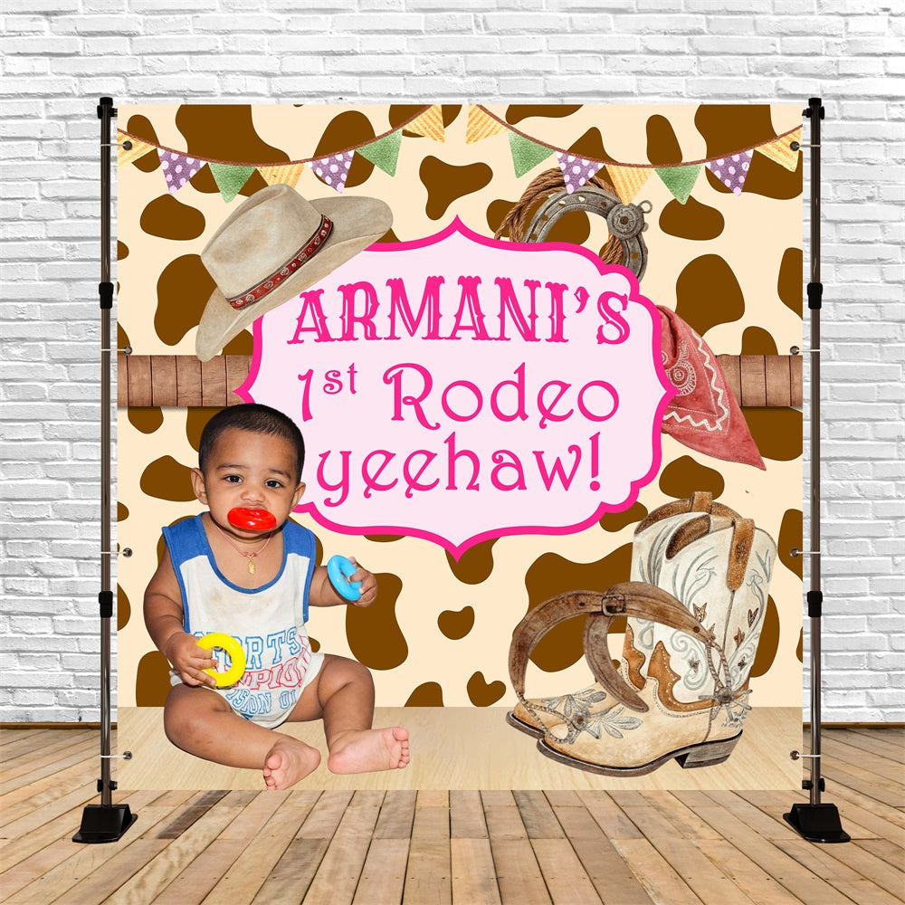 1. Geburtstag Backdrop Rodeo Cutie Personalisierte Backdrop BRP6-73
