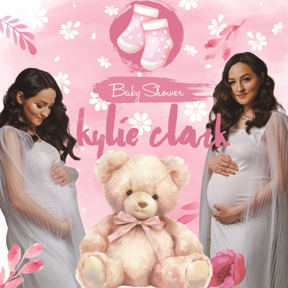 Baby Shower Backdrop Ideen Baby Socken Bär Individuelles Backdrop BRP6-9