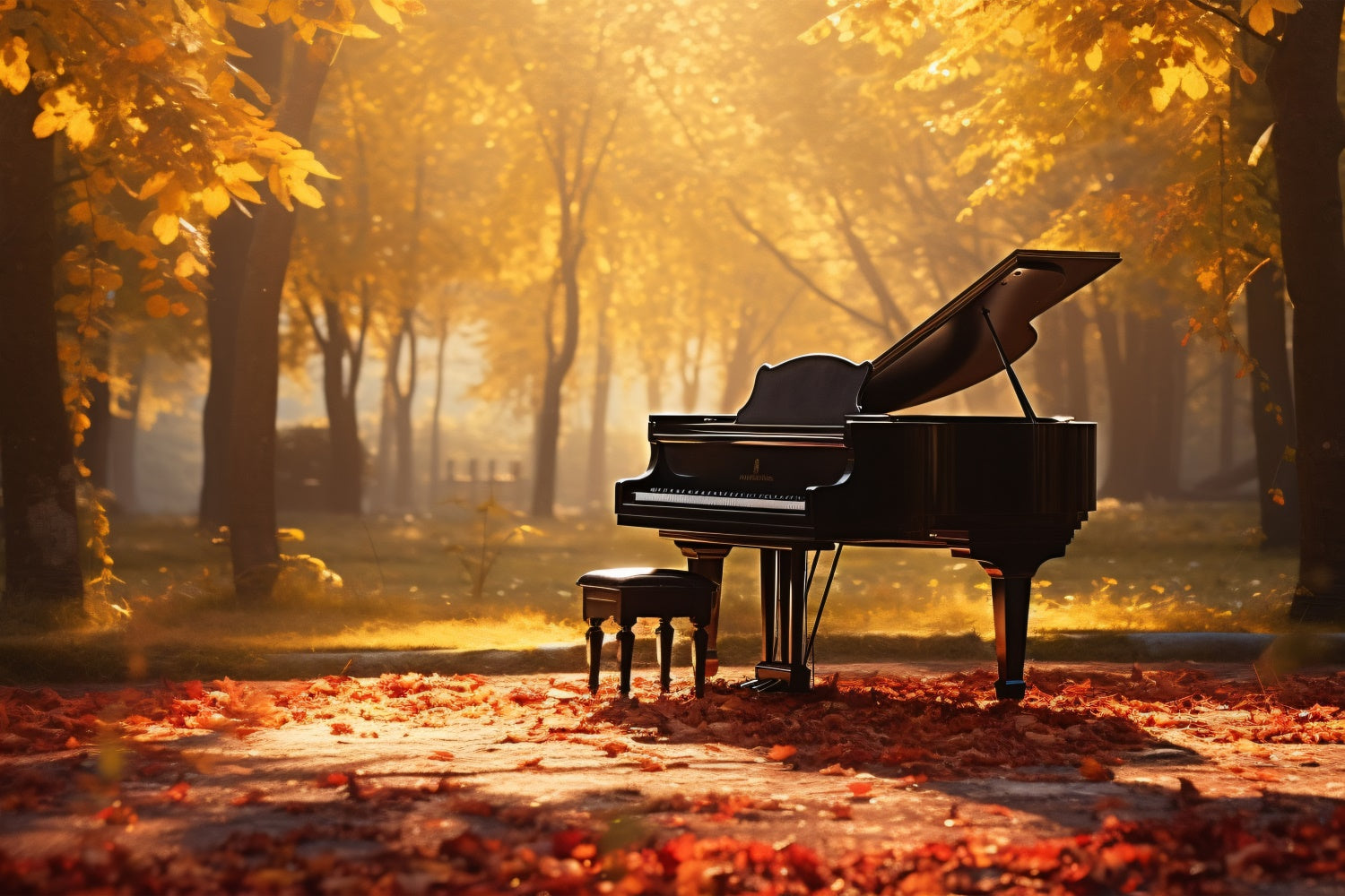 Herbst Harmonie Piano Park Hintergrund für die Fotografie BRP7-195