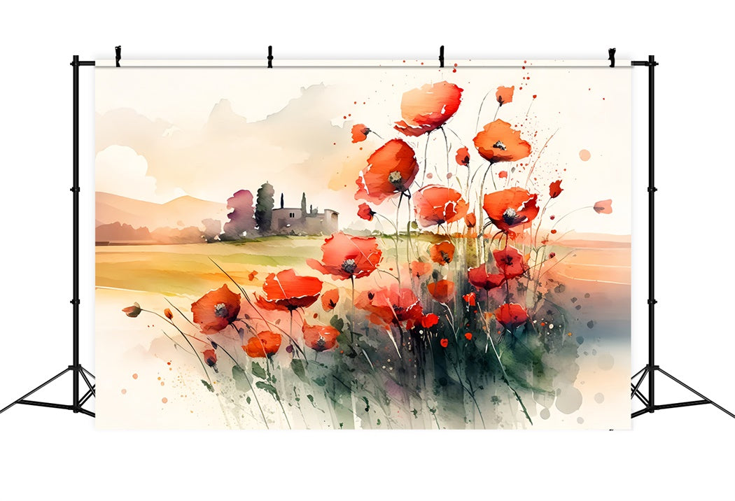 Aquarell Blumen und Landschaften Herbst Hintergrund BRP7-198