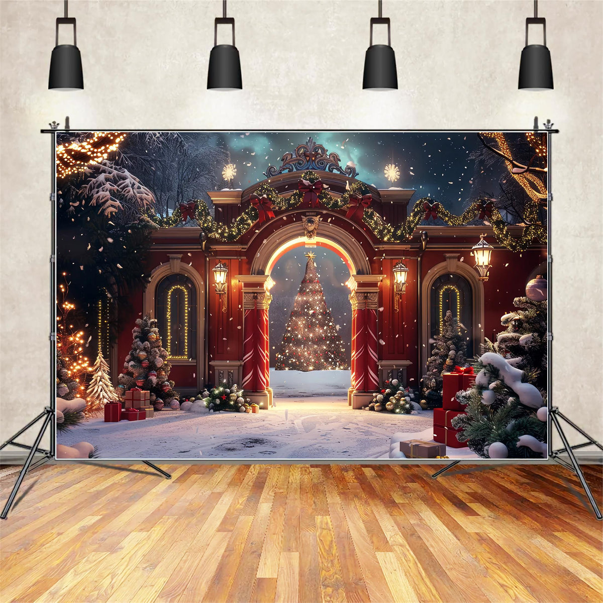 Weihnachten Elegant Arch Decor Hintergrund BRP7-232