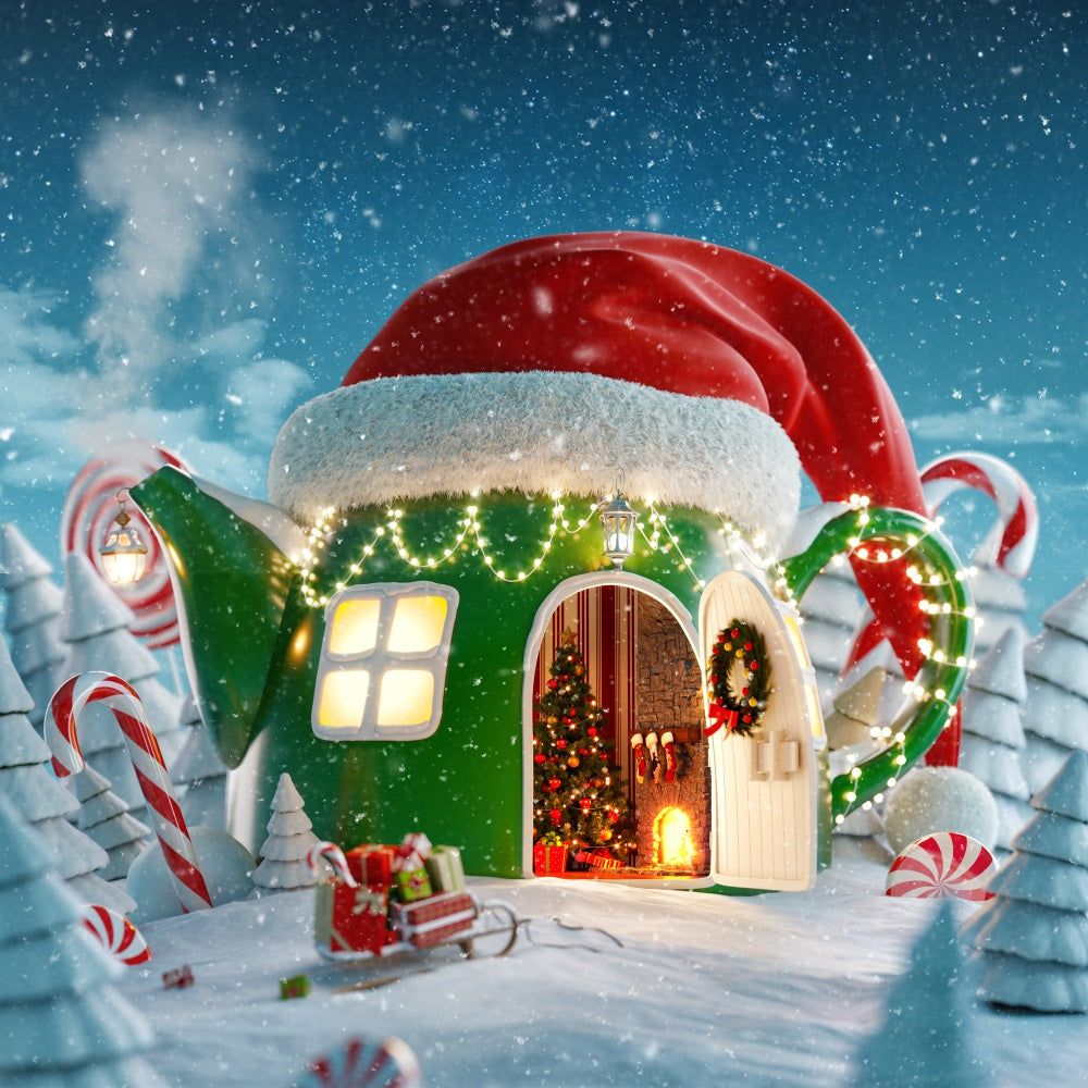 Skurrile Weihnachten Teekanne Hintergrund BRP8-149