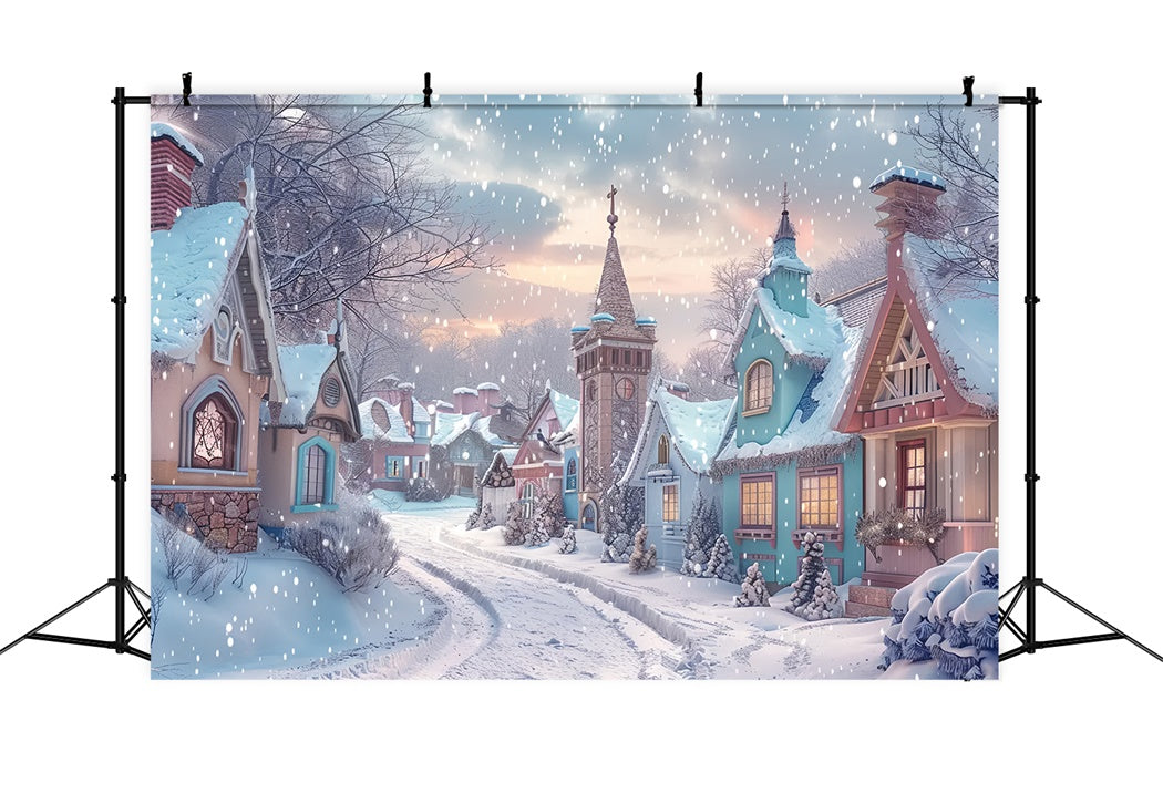 Weihnachts-Märchen-Dorf Hintergrund BRP8-17
