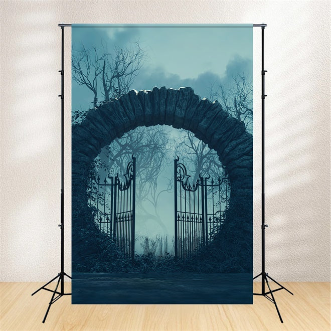 Gespenstischer Bogen und Eisentor Halloween Hintergrund BRP8-171