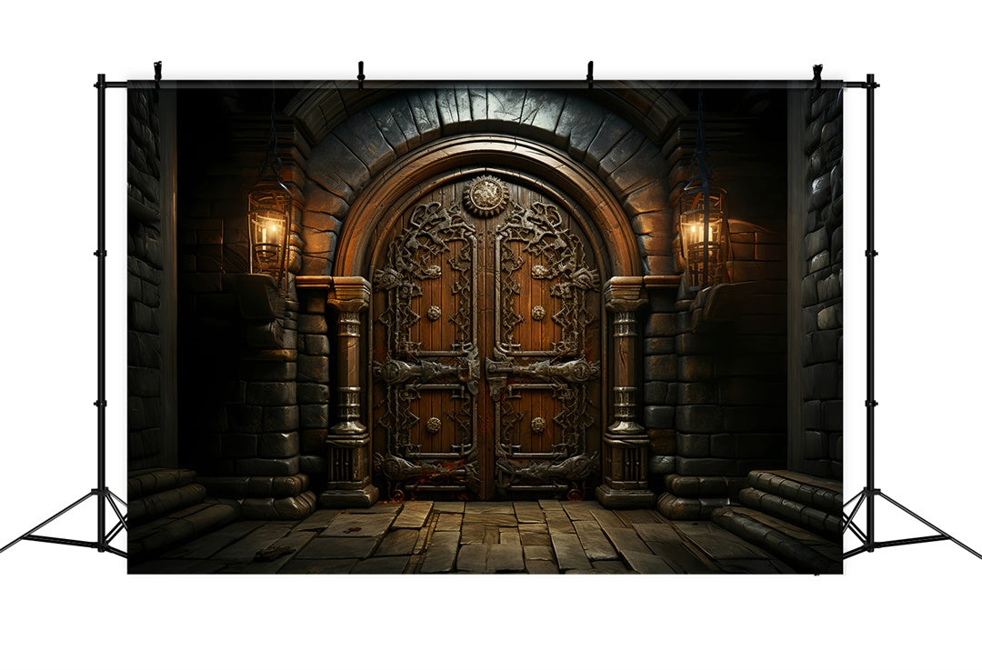 Dunkle gotische Türöffnung Halloween Hintergrund BRP8-173