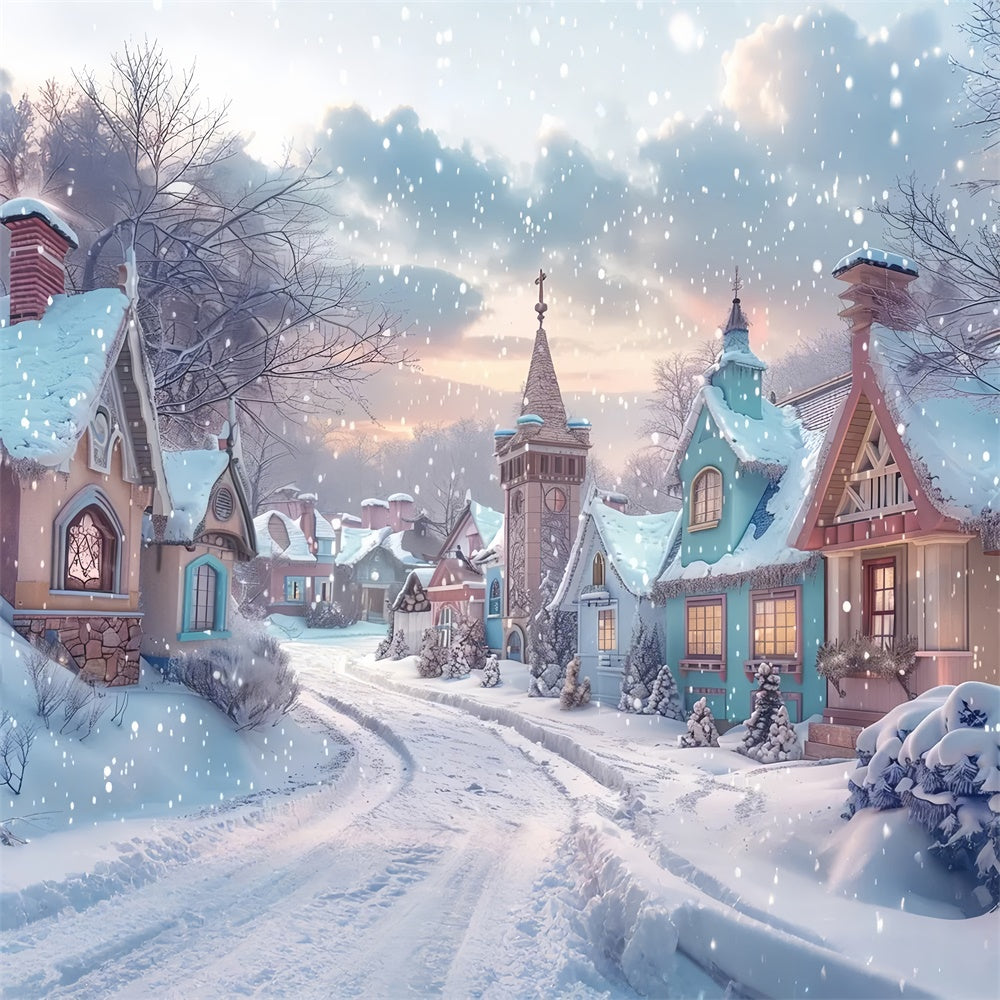 Weihnachts-Märchen-Dorf Hintergrund BRP8-17