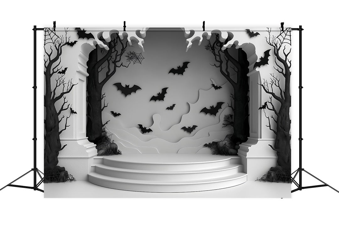 Gespensterwald mit Fledermäusen Halloween Bühnenhintergrund BRP8-187