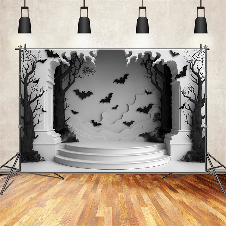 Gespensterwald mit Fledermäusen Halloween Bühnenhintergrund BRP8-187