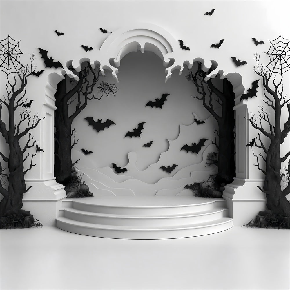 Gespensterwald mit Fledermäusen Halloween Bühnenhintergrund BRP8-187
