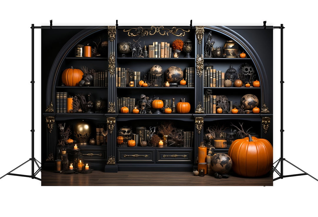 Gruselige Gothic Regale mit Halloween Akzenten Hintergrund BRP8-190