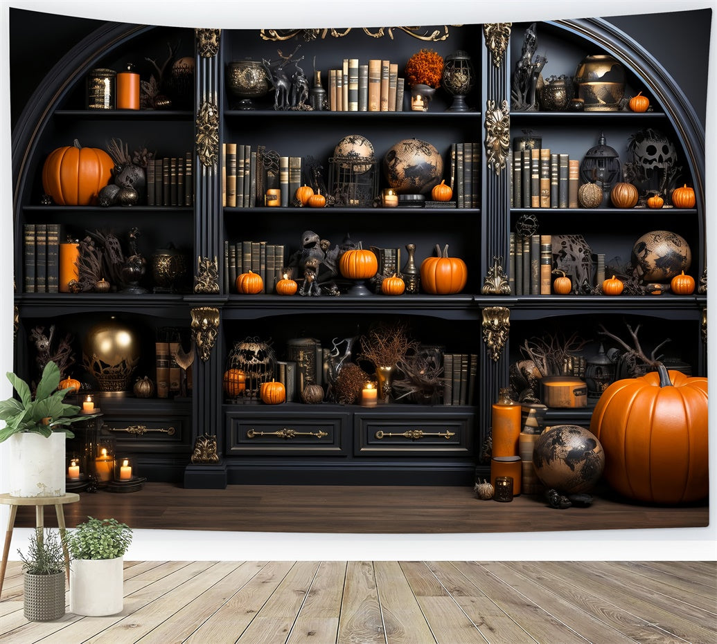 Gruselige Gothic Regale mit Halloween Akzenten Hintergrund BRP8-190