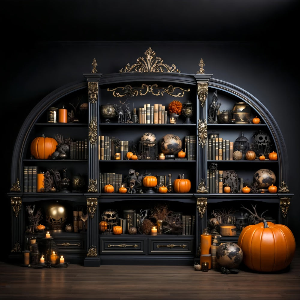 Gruselige Gothic Regale mit Halloween Akzenten Hintergrund BRP8-190