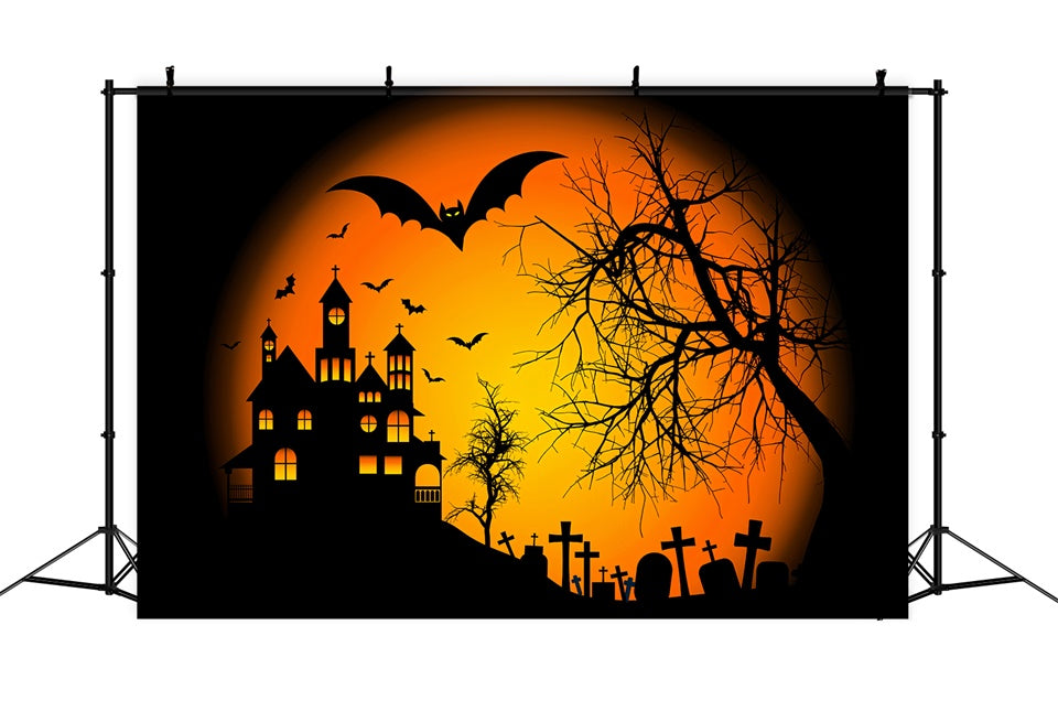 Dämmerung über Haunted Hill Halloween Hintergrund BRP8-233