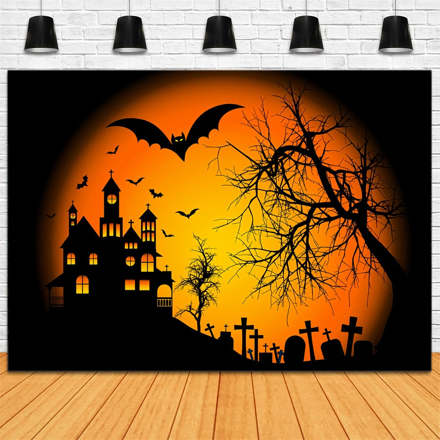 Dämmerung über Haunted Hill Halloween Hintergrund BRP8-233